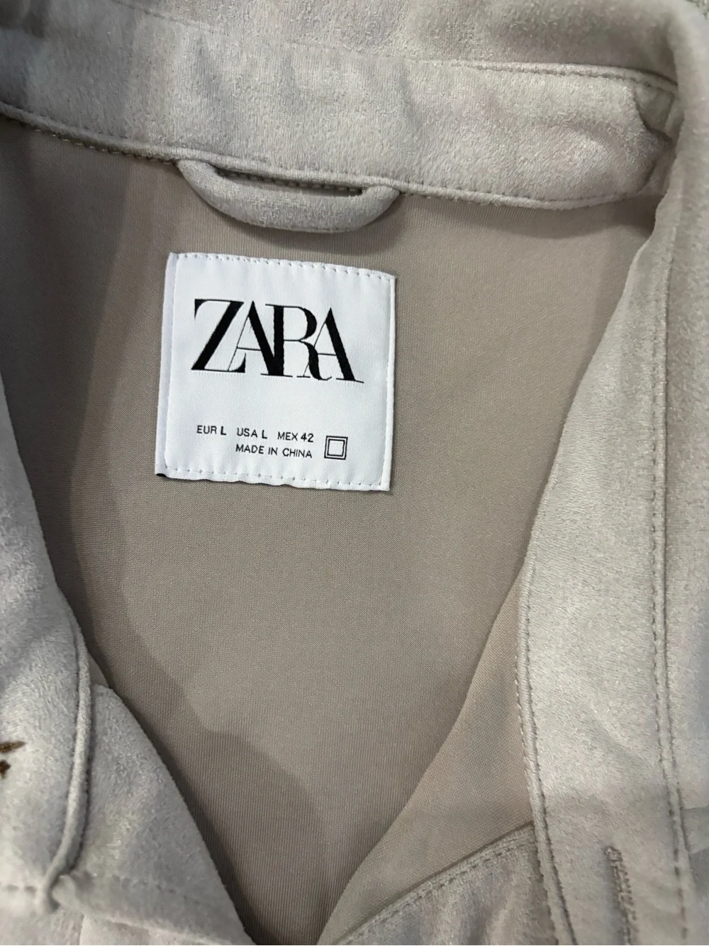 Zara Light Gray Men's Shirt Jacket with Chest Pockets